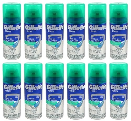 Gillette Series Shave Gel with Aloe Vera for Sensitive Skin, 2.5 oz (12 Pack) Avelisse