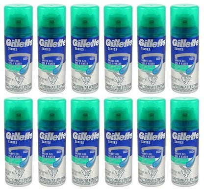 Gillette Series Shave Gel with Aloe Vera for Sensitive Skin, 2.5 oz (12 Pack) Avelisse