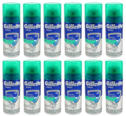 Gillette Series Shave Gel with Aloe Vera for Sensitive Skin, 2.5 oz (12 Pack) Avelisse