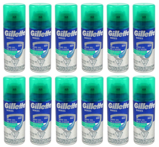 Gillette Series Shave Gel with Aloe Vera for Sensitive Skin, 2.5 oz (12 Pack) Avelisse
