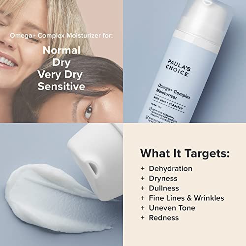 Paula's Choice Omega+ Complex Lightweight Face Moisturizer for Dry & Sensitive Skin | Shea Butter, Plant Oils, Omega Chia & Flaxseed, Vitamin C | Fragrance-Free 1.7 oz Avelisse