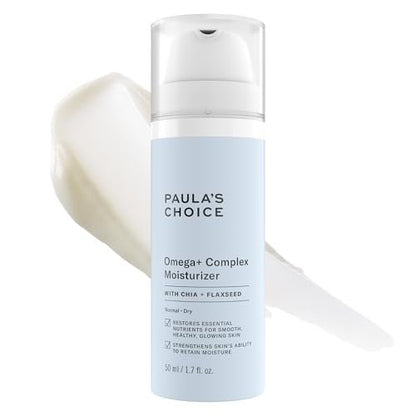 Paula's Choice Omega+ Complex Lightweight Face Moisturizer for Dry & Sensitive Skin | Shea Butter, Plant Oils, Omega Chia & Flaxseed, Vitamin C | Fragrance-Free 1.7 oz Avelisse