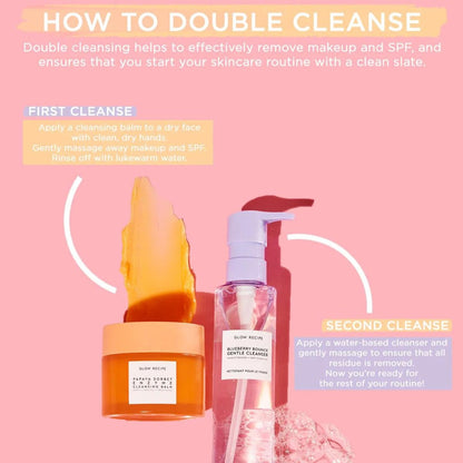 Glow Recipe Blueberry Bounce Gentle AHA Foaming Face Wash - Travel Size 30ml - Korean Exfoliating Cleanser with Hyaluronic Acid for Sensitive Skin, Vegan