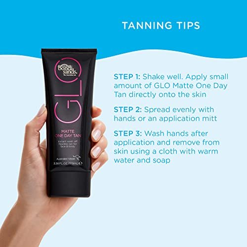 Bondi Sands GLO Matte One Day Tan - Instant Flawless Bronze Finish for Face & Body, Transfer & Water Resistant, 100 ml Avelisse