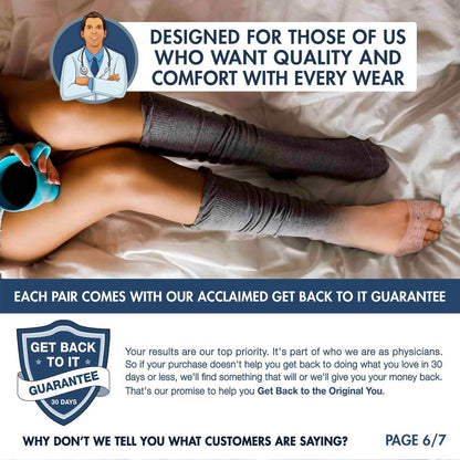 Dr. Frederick's Original Moisturizing Gel Socks - 2 Pairs - Silicone-Feel Socks for Dry Cracked Feet Women & Men - Foot Moisturizing Socks for Cracked Heel Treatment - Day & Night Spa Socks