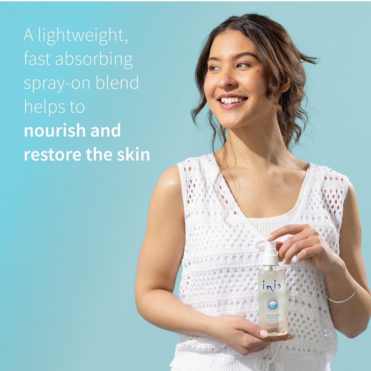 Inis the Energy of the Sea Replenishing Body Oil Spray – Fast-Absorbing Jojoba & Seaweed Moisturizer with Vitamin E, 5 fl oz Avelisse
