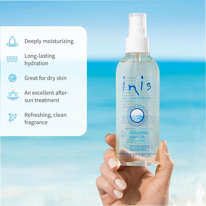Inis the Energy of the Sea Replenishing Body Oil Spray – Fast-Absorbing Jojoba & Seaweed Moisturizer with Vitamin E, 5 fl oz Avelisse