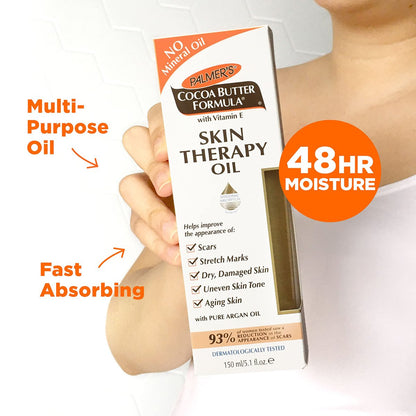 Palmer's Cocoa Butter Formula Skin Therapy Moisturizing Body Oil with Vitamin E & Pure Argan Oil, Deep Body Moisturizer for Dry, Damaged Skin, Scars or Stretch Marks, 5.1 Fl Oz (Pack of 3) Avelisse