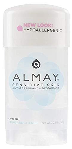 Almay Sensitive Skin Clear Gel Fragrance Free Deodorant for Sensitive Skin - 2.25 oz (Pack of 6)
