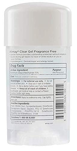 Almay Sensitive Skin Clear Gel Fragrance Free Deodorant for Sensitive Skin - 2.25 oz (Pack of 6) - görsel 4
