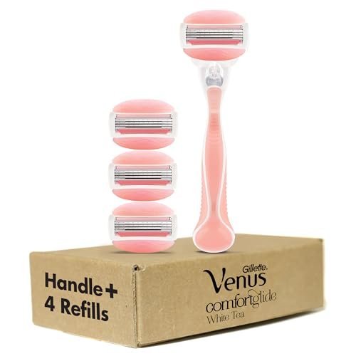 Gillette Venus ComfortGlide White Tea Women's Razor: 1 Handle + 4 Blade Refills Avelisse