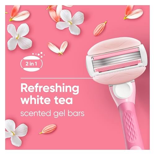 Gillette Venus ComfortGlide White Tea Women's Razor: 1 Handle + 4 Blade Refills Avelisse