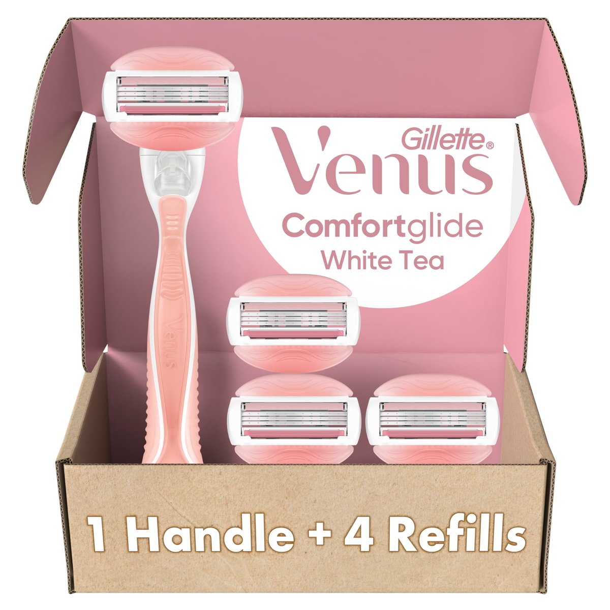 Gillette Venus ComfortGlide White Tea Women's Razor: 1 Handle + 4 Blade Refills Avelisse