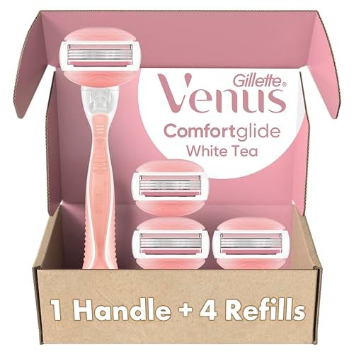 Gillette Venus ComfortGlide White Tea Women's Razor: 1 Handle + 4 Blade Refills Avelisse