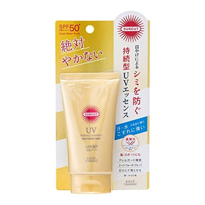 KOSE SUNCUT Perfect UV Essence No Fragrance 60g – Lightweight Sunscreen for Face Avelisse
