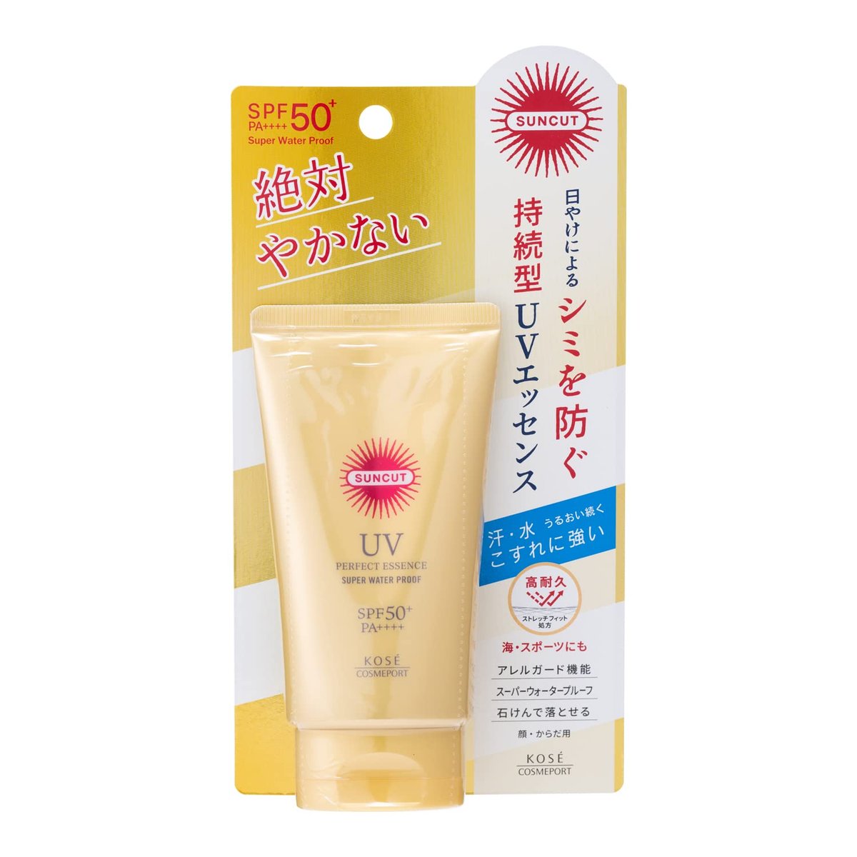 KOSE SUNCUT Perfect UV Essence No Fragrance 60g – Lightweight Sunscreen for Face Avelisse