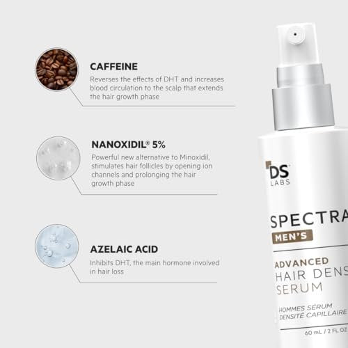 DS Labs Spectral Men’s Hair Density Serum (formerly Spectral.DNC-N) - Lightweight Leave-In for Fuller Looking, Thicker Looking Hair, Fast Absorbing, Non-Greasy, For All Hair Types, 60mL, (3 Pack) Avelisse