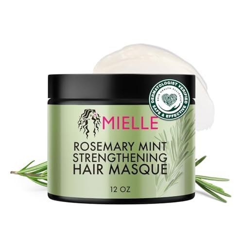 Mielle Organics Rosemary Mint Strengthening Hair Mask – Deep Conditioning Treatment with Biotin, Honey & Coconut Oil for Healthier Strands (12 oz) - görsel 2