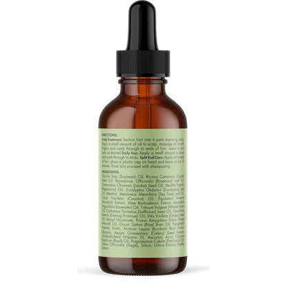 Mielle Organics Rosemary & Mint Strengthening Hair Oil – Biotin-Infused Treatment for Dry Scalp, Split Ends, and Frizzy Hair, Promotes Longer, Healthier Strands (2 oz)