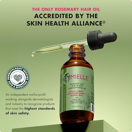 Mielle Organics Rosemary & Mint Strengthening Hair Oil – Biotin-Infused Treatment for Dry Scalp, Split Ends, and Frizzy Hair, Promotes Longer, Healthier Strands (2 oz) - görsel 4