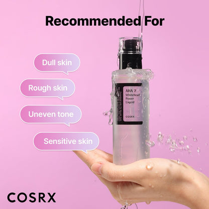 COSRX 7% Glycolic Acid Whitehead Removing Power Liquid – AHA Exfoliating Toner for Face & Body, Pore Minimizer, Korean Skin Care