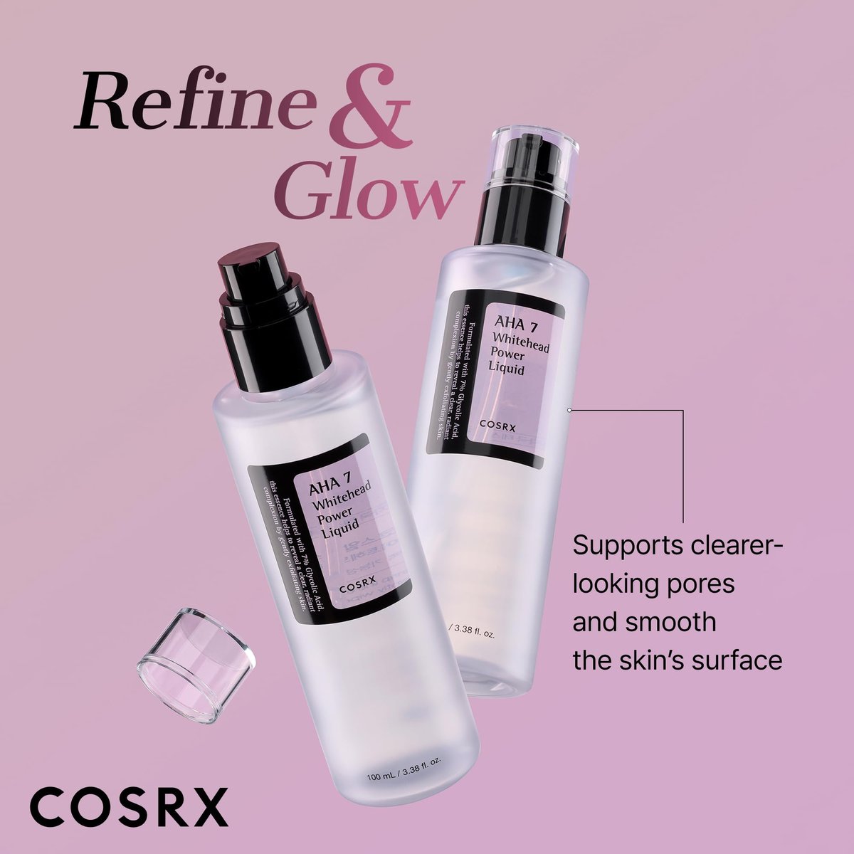 COSRX 7% Glycolic Acid Whitehead Removing Power Liquid – AHA Exfoliating Toner for Face & Body, Pore Minimizer, Korean Skin Care - görsel 5