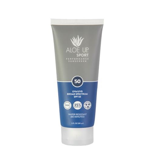 Aloe Up Sport Sunscreen Body Lotion SPF 50 – Broad Spectrum Sunblock with Aloe Vera – Non-Greasy, No White Cast, Reef Friendly, Water Resistant 80 Minutes, Fragrance-Free, 3 oz - görsel 2