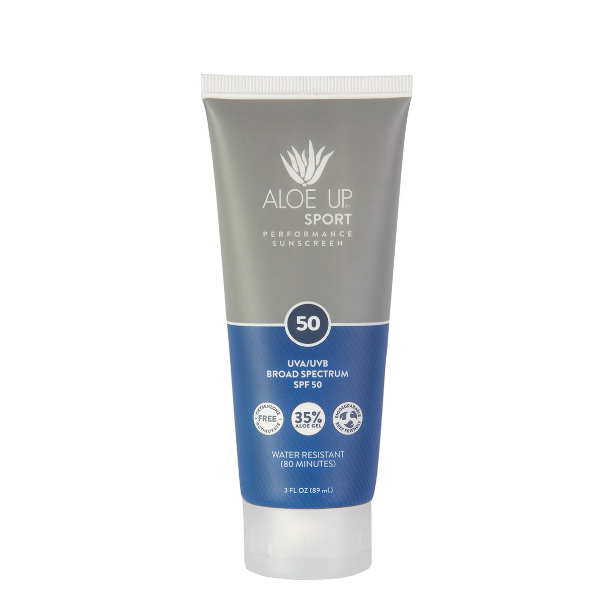 Aloe Up Sport Sunscreen Body Lotion SPF 50 – Broad Spectrum Sunblock with Aloe Vera – Non-Greasy, No White Cast, Reef Friendly, Water Resistant 80 Minutes, Fragrance-Free, 3 oz - görsel 1