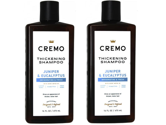 Cremo Barber Grade Juniper & Eucalyptus Thickening Shampoo for Fine or Thinning Hair, 16 Fl Oz (2-Pack) Avelisse