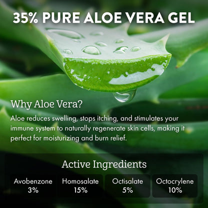 Aloe Up Sport Sunscreen Lotion SPF 50 – Broad Spectrum UVA/UVB Sunscreen for Face and Body, Hydrating Aloe Vera, Non-Greasy, No White Cast, Reef Safe, Fragrance-Free, 6 Oz Avelisse