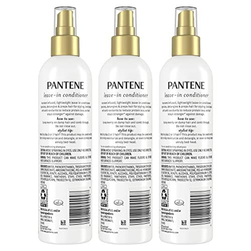 Pantene Pro-V Repair & Protect Conditioning Detangler Spray, Leave-In Conditioner for Damaged Hair, Sulfate-Free, 8.5 Fl Oz (Pack of 3) Avelisse