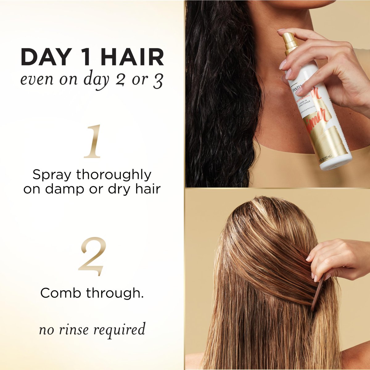 Pantene Pro-V Repair & Protect Conditioning Detangler Spray, Leave-In Conditioner for Damaged Hair, Sulfate-Free, 8.5 Fl Oz (Pack of 3) Avelisse