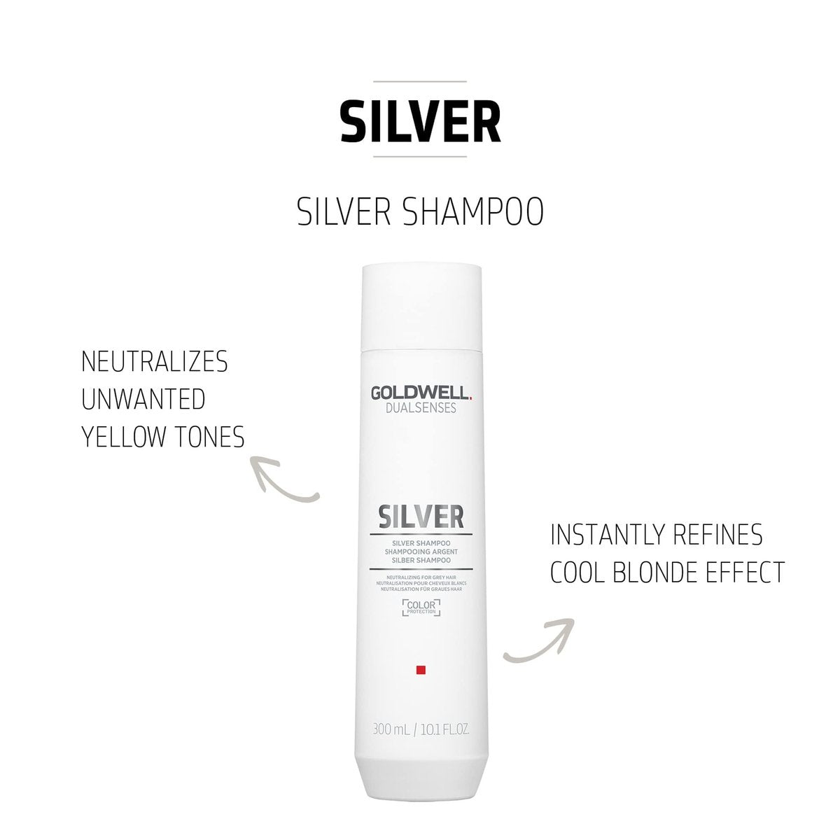Goldwell Dualsenses Silver Shampoo 300mL – Neutralizes Brassiness for Cool Blonde & Gray Hair Avelisse