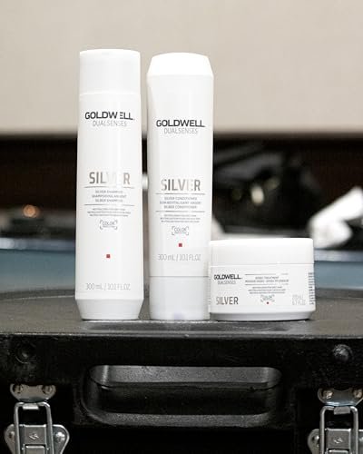 Goldwell Dualsenses Silver Shampoo 300mL – Neutralizes Brassiness for Cool Blonde & Gray Hair Avelisse