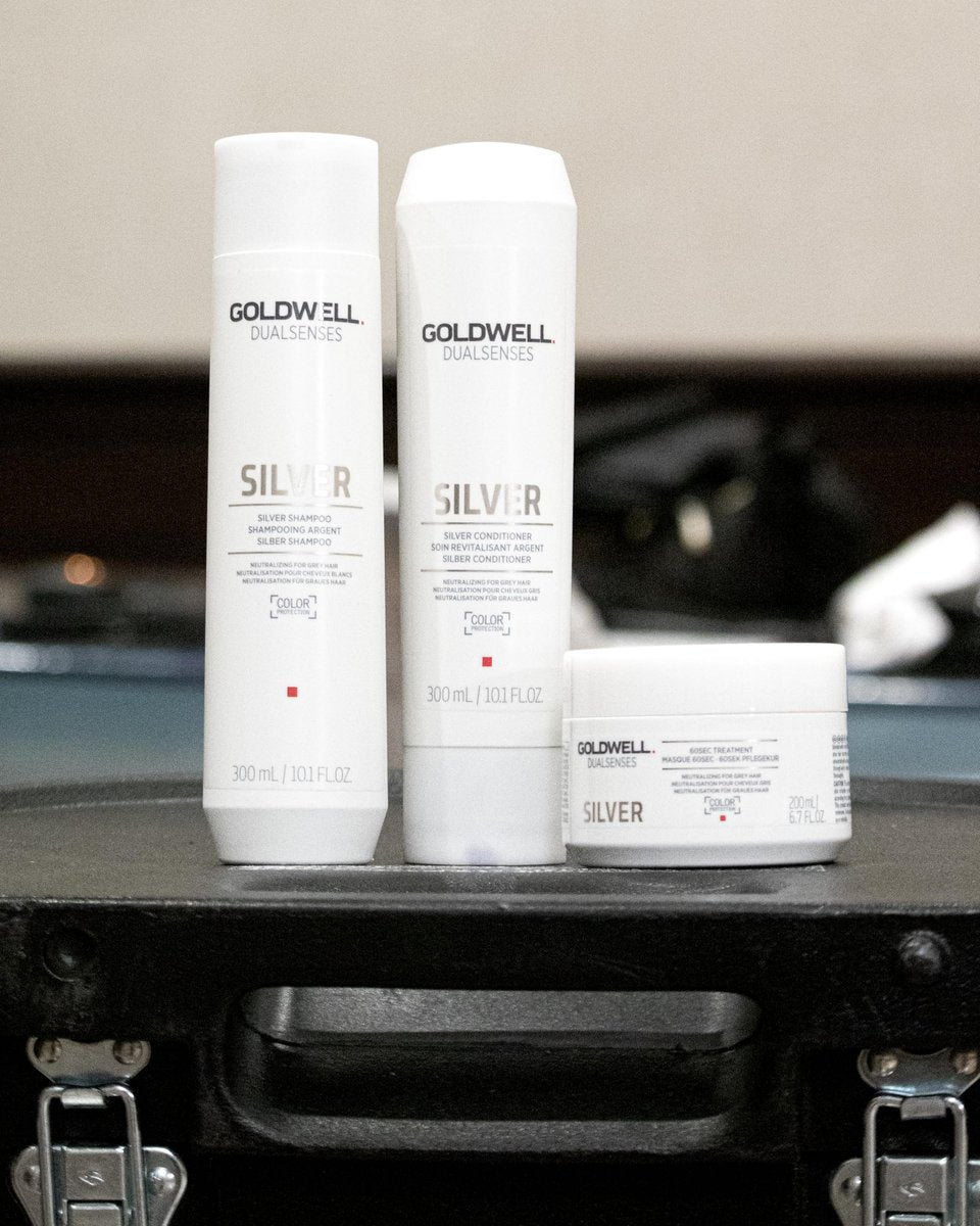 Goldwell Dualsenses Silver Shampoo 300mL – Neutralizes Brassiness for Cool Blonde & Gray Hair Avelisse