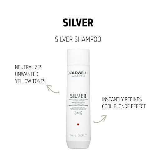 Goldwell Dualsenses Silver Shampoo 300mL – Neutralizes Brassiness for Cool Blonde & Gray Hair Avelisse