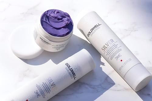 Goldwell Dualsenses Silver Shampoo 300mL – Neutralizes Brassiness for Cool Blonde & Gray Hair Avelisse