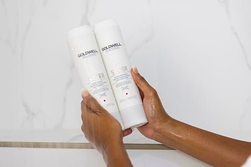 Goldwell Dualsenses Silver Shampoo 300mL – Neutralizes Brassiness for Cool Blonde & Gray Hair Avelisse