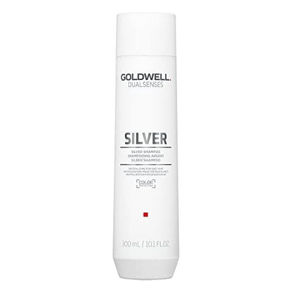 Goldwell Dualsenses Silver Shampoo 300mL – Neutralizes Brassiness for Cool Blonde & Gray Hair Avelisse