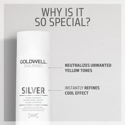 Goldwell Dualsenses Silver Shampoo 300mL – Neutralizes Brassiness for Cool Blonde & Gray Hair Avelisse