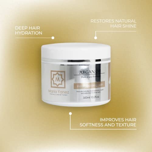 Maria Yanez Argan Oil Hair Mask 10.2 oz – Deep Conditioning Treatment for Dry & Damaged Hair – Hydrating Mask for Color Treated & Bleached Hair - görsel 4