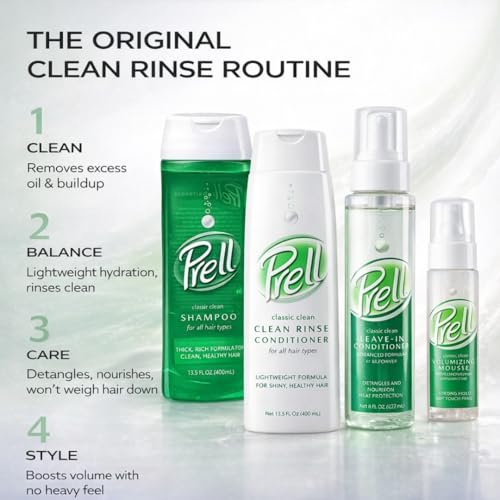 Prell 2-in-1 Shampoo & Conditioner – Classic Clean, Deep Cleansing & Lightweight Conditioning for Shiny Healthy Hair (13.5 oz) Avelisse