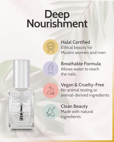 Karma Halal Certified Breathable Nail Polish - Truly Breathable, Cruelty Free & Vegan - Oxygen Permeable Wudu Friendly Top Coat (ANASTASIA) Avelisse