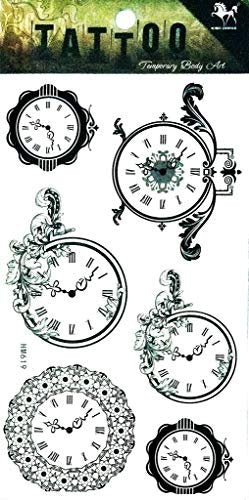 PP TATTOO 1 Sheet Cute Watch Clock Sticker – Waterproof & Long-Lasting: Enjoy your tattoo for days. The waterproof – Image 2