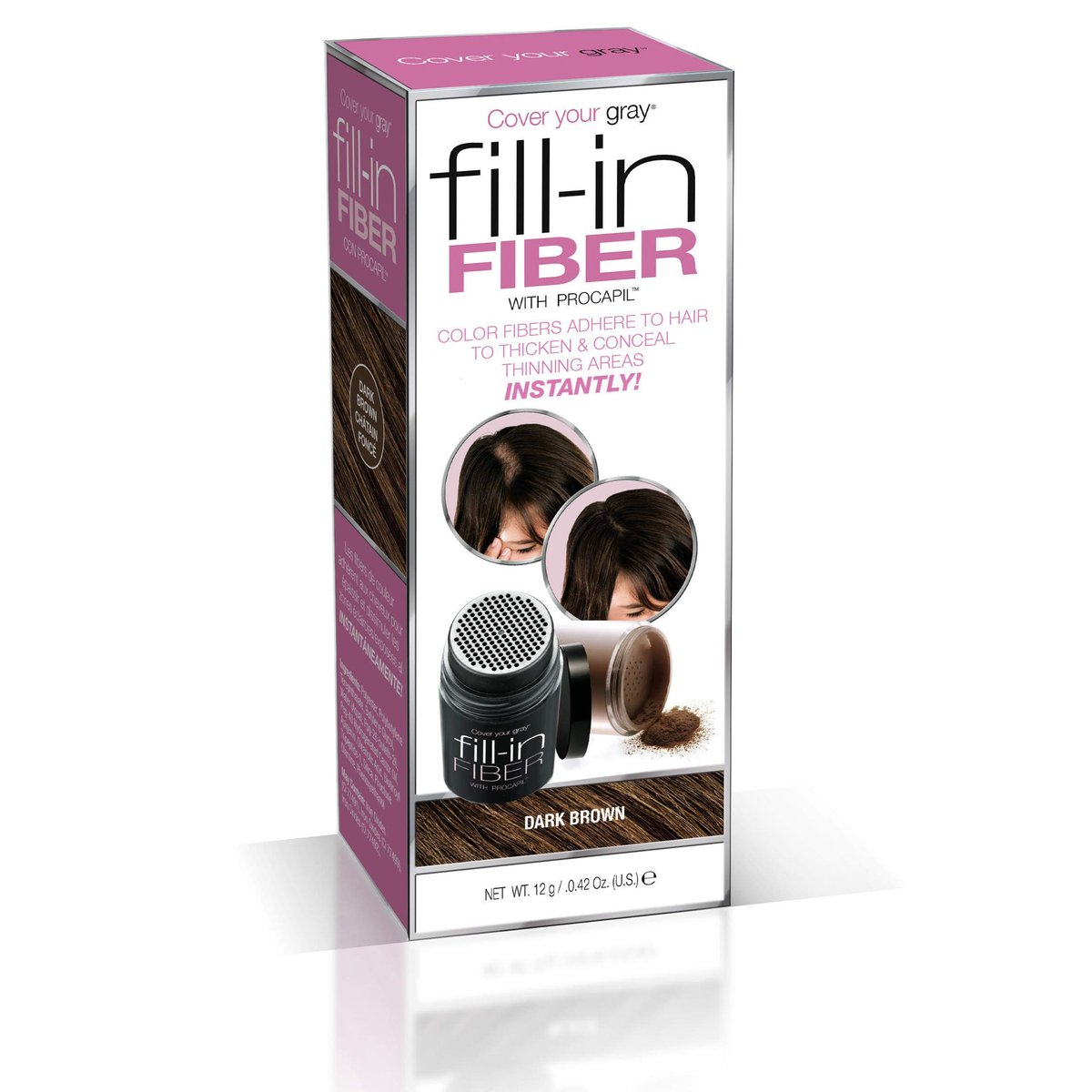 Cover Your Gray Pro Fill-In Fibers with Procapil - Dark Brown - görsel 1