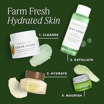 Farmacy Green Clean Makeup Remover Cleansing Balm - Waterproof Makeup Remover & Oil Cleanser for Face, Gently Melts Makeup & SPF, Hydrates & Softens Skin with Super Greens & Papaya (50ml)