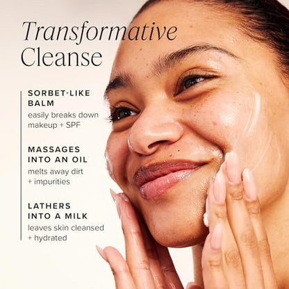 Farmacy Green Clean Makeup Remover Cleansing Balm - Waterproof Makeup Remover & Oil Cleanser for Face, Gently Melts Makeup & SPF, Hydrates & Softens Skin with Super Greens & Papaya (50ml)