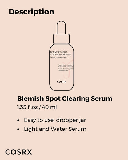 COSRX AC Collection Blemish Spot Clearing Serum – Centella, Niacinamide & EGF for Acne-Prone Skin | 40ml Avelisse