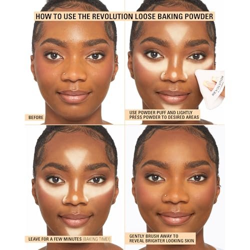 Revolution Loose Baking Powder – Translucent Setting Powder for Long-Lasting, Matte Finish (1.12 oz) - görsel 6