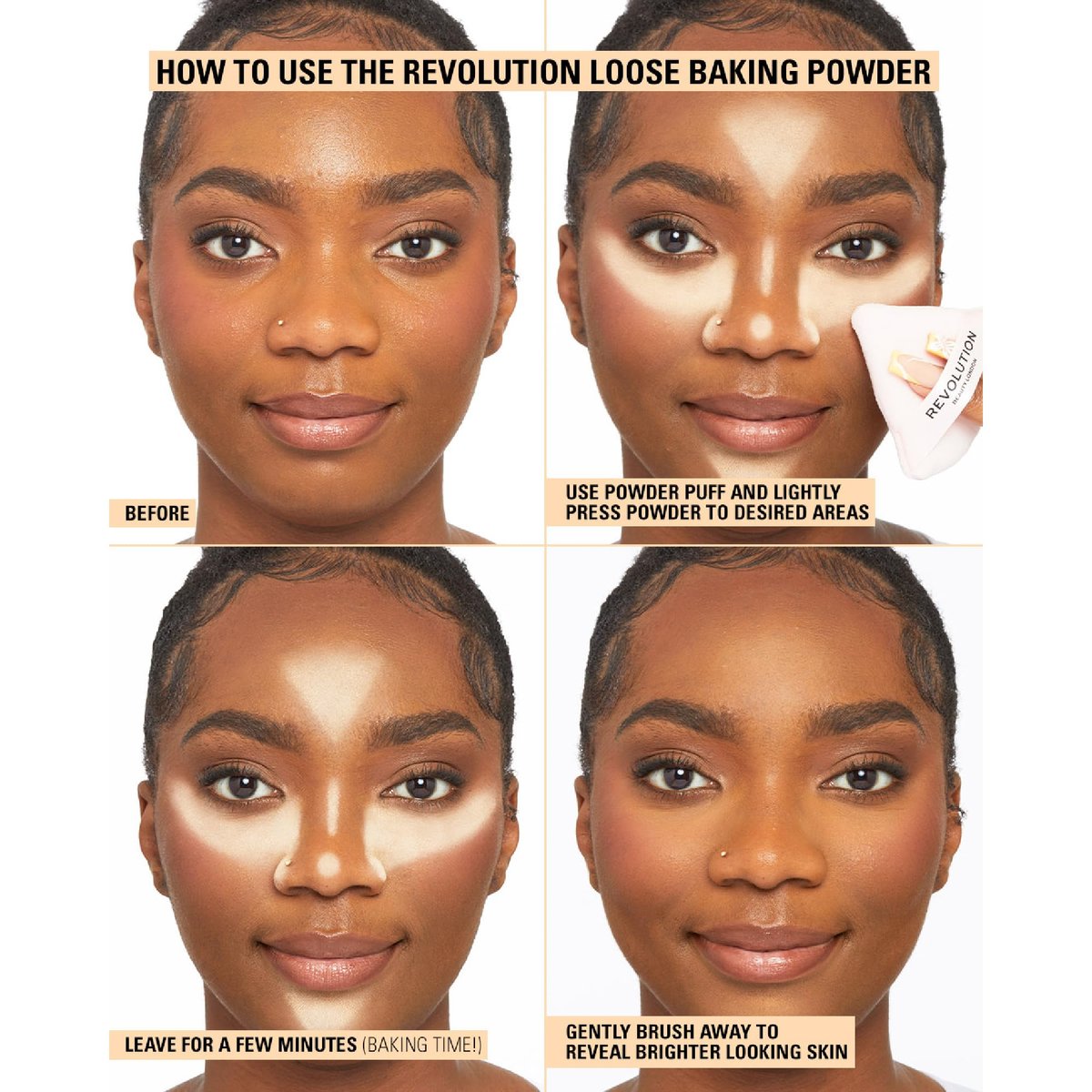 Revolution Loose Baking Powder – Translucent Setting Powder for Long-Lasting, Matte Finish (1.12 oz) - görsel 5